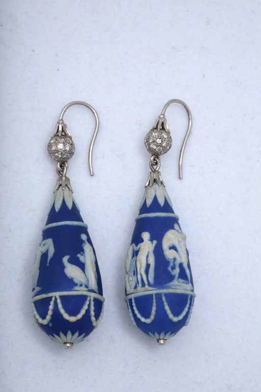 Rare Wedgewood Porcelain Earrings