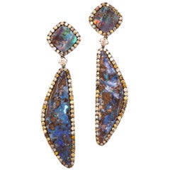 Bolder Opal and Diamond Earrings