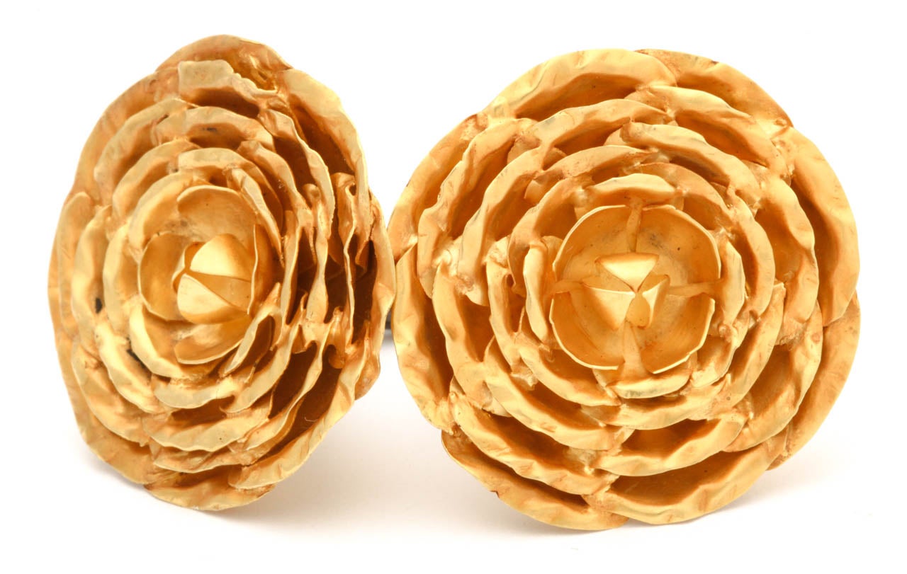 Gold Peonies Rings In New Condition For Sale In Fifth Avenue, NY