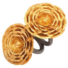 Gold Peonies Rings