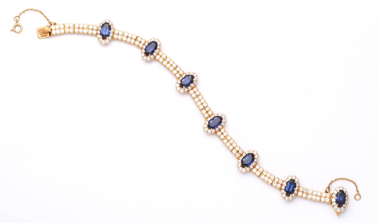 Cartier Paris Sapphire and Diamond Link Bracelet