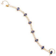 Cartier Paris Sapphire and Diamond Link Bracelet