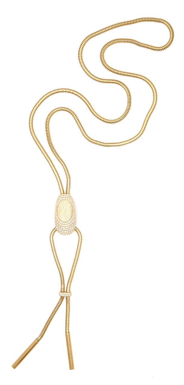 Van Cleef & Arpels Diamond and Gold Watch Chain Necklace