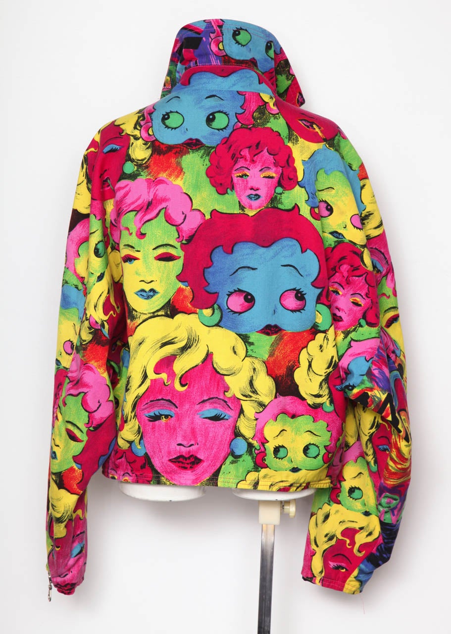 Women's Rare Versace Jeans Couture Monroe & Betty Boop Print Bomber Jacket