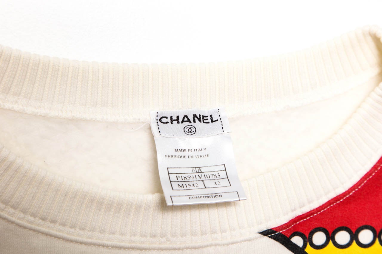 Chanel Pop Art Print Sweater 38 5