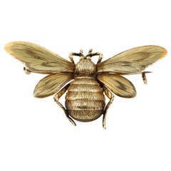 Victorian Gold Bee Brooch
