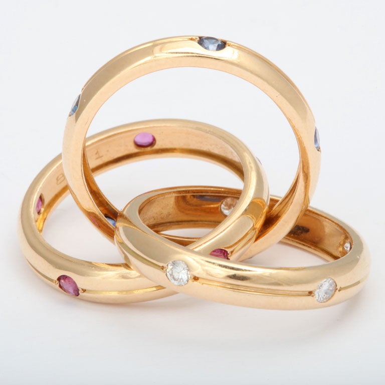 CARTIER Paris Ruby And Spphire And Diamond Rolling Ring 2