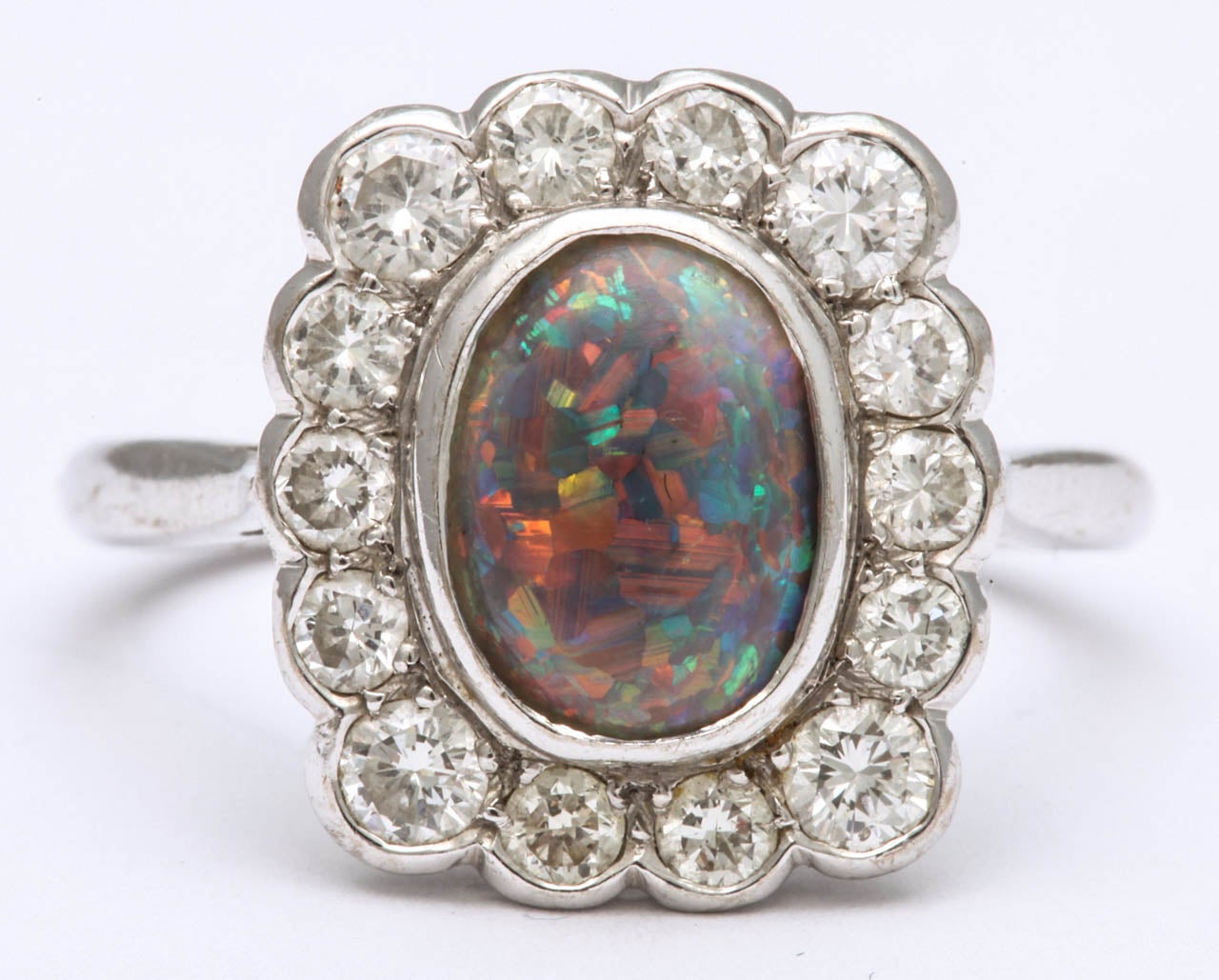black opal engagement ring