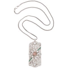 Diamond & Platinum Pendant Pin