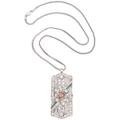 Diamond & Platinum Pendant Pin 2