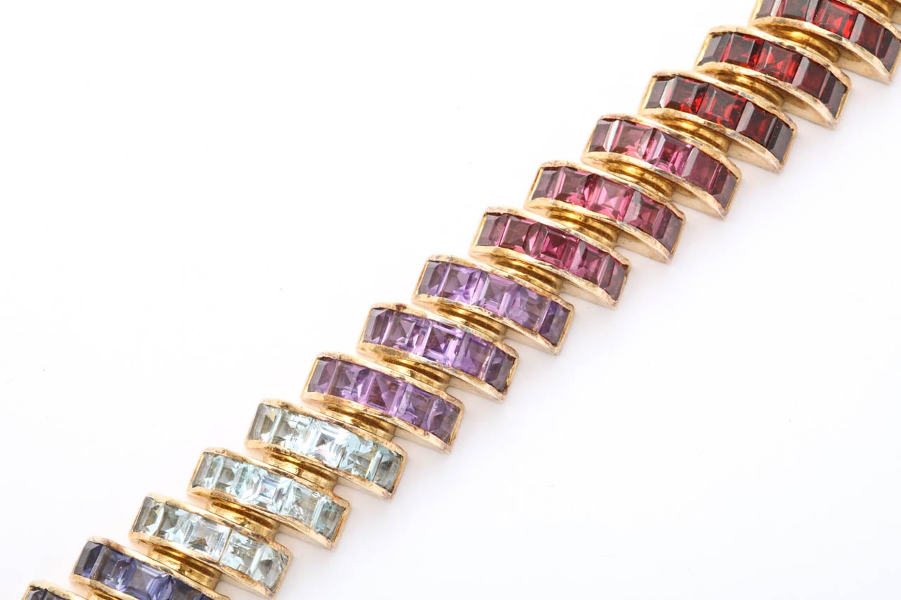 Women's Unusual Multicolored Colored Stone Bracelet