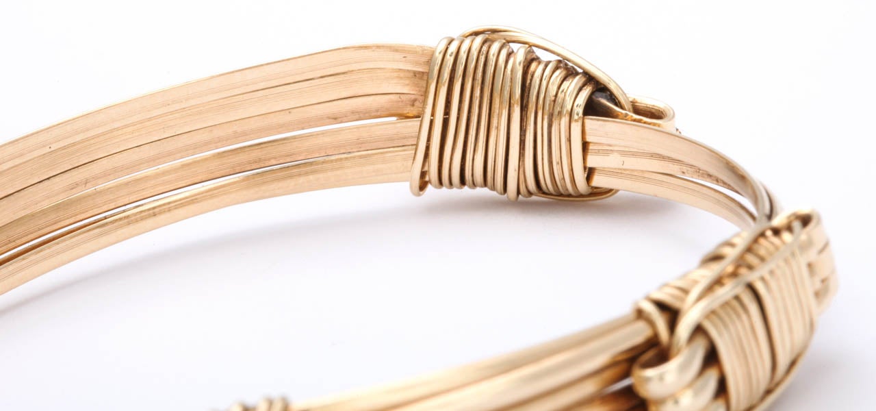 Women's or Men's Expandable Gold Elephant's Hair Bracelet