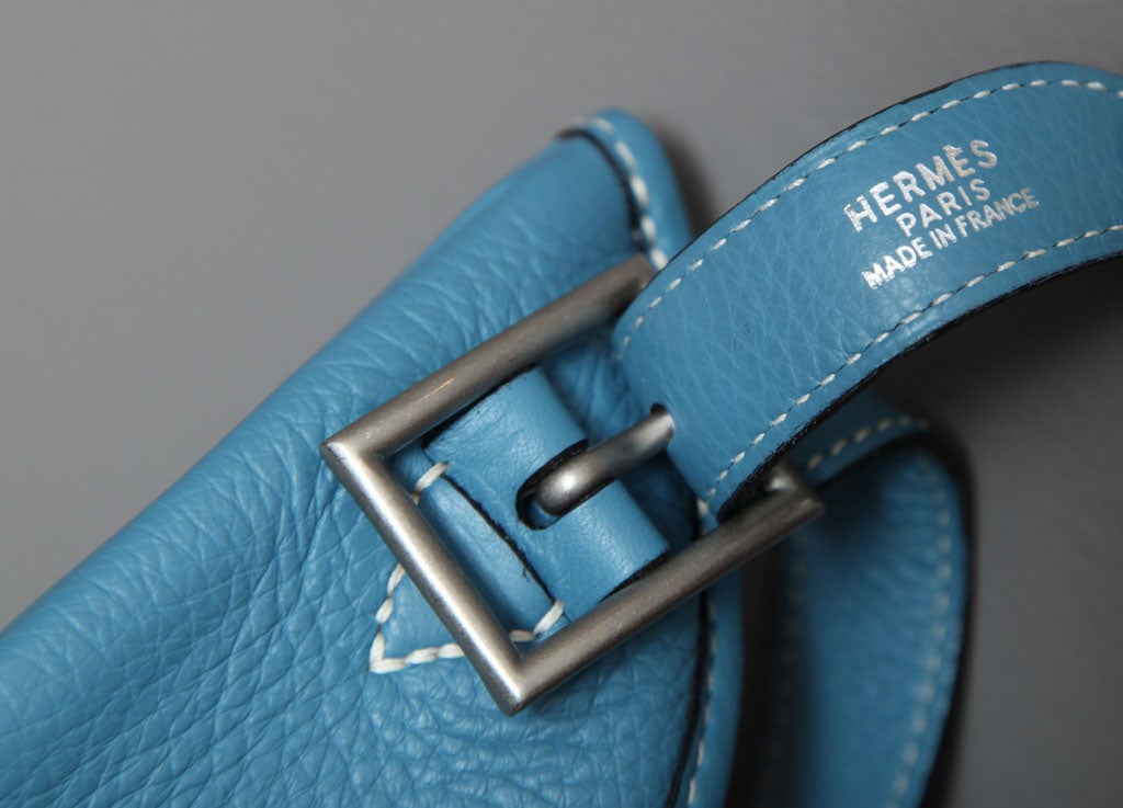 HERMES BLUE JEAN MASSAI BAG 3