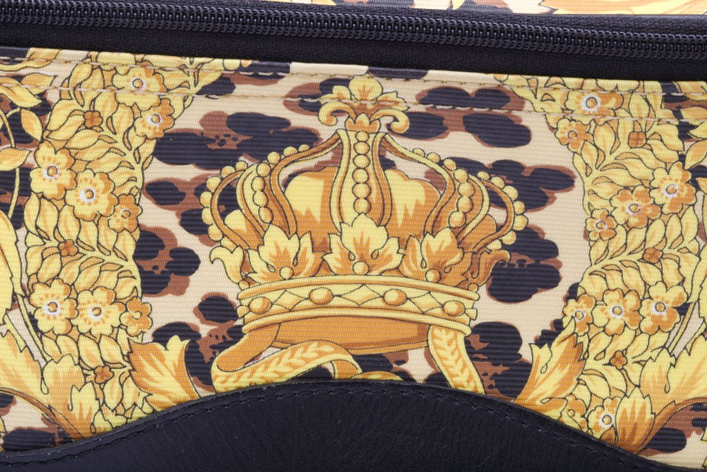 Brown Gianni Versace Baroque Print Mini Bag