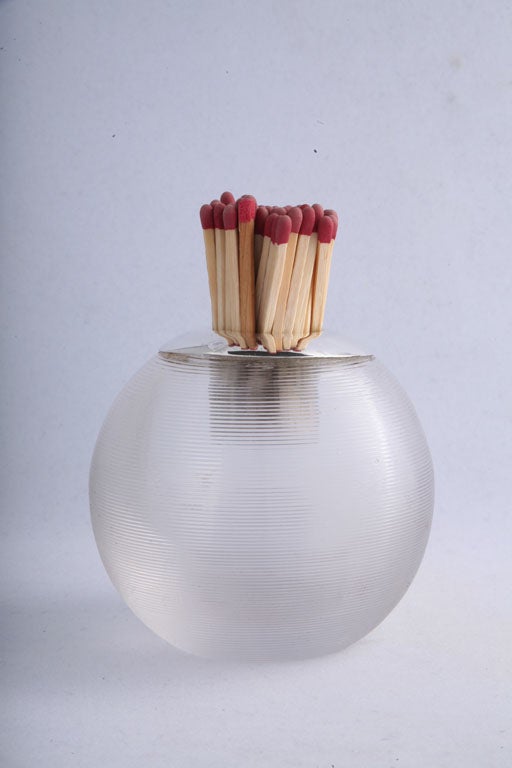 Large Sterling Silver-Mounted Threaded Crystal Match Striker