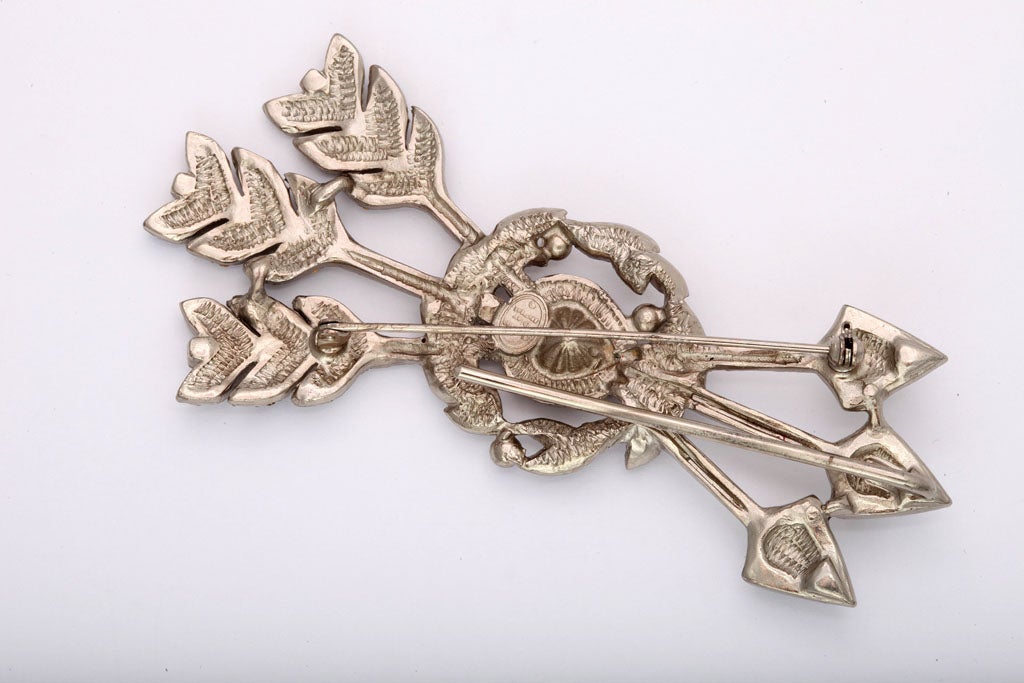 Women's CHRISTIAN DIOR Heart and Arrow Brooch For Sale