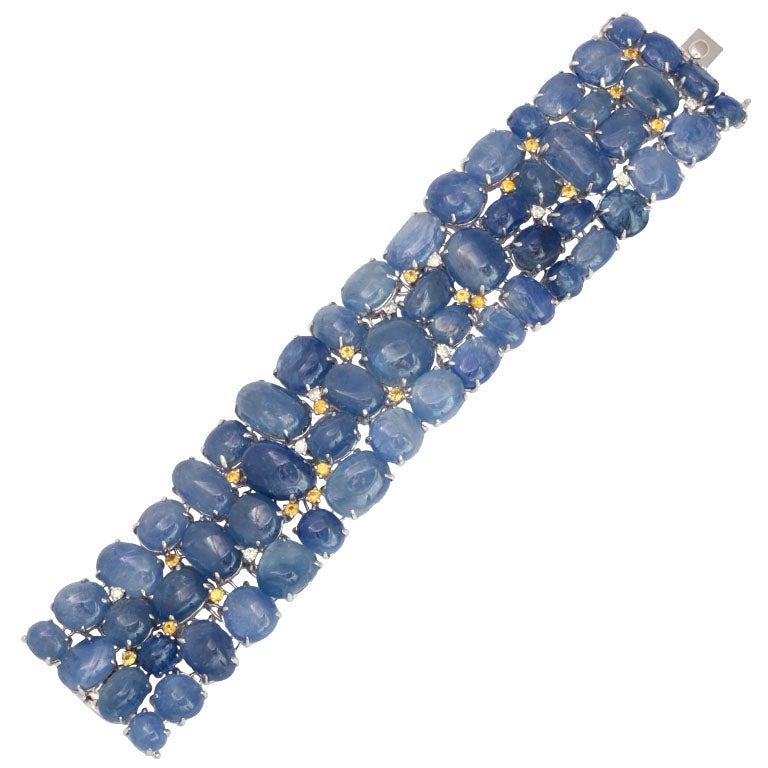 Sapphire Diamond and Gold Bracelet