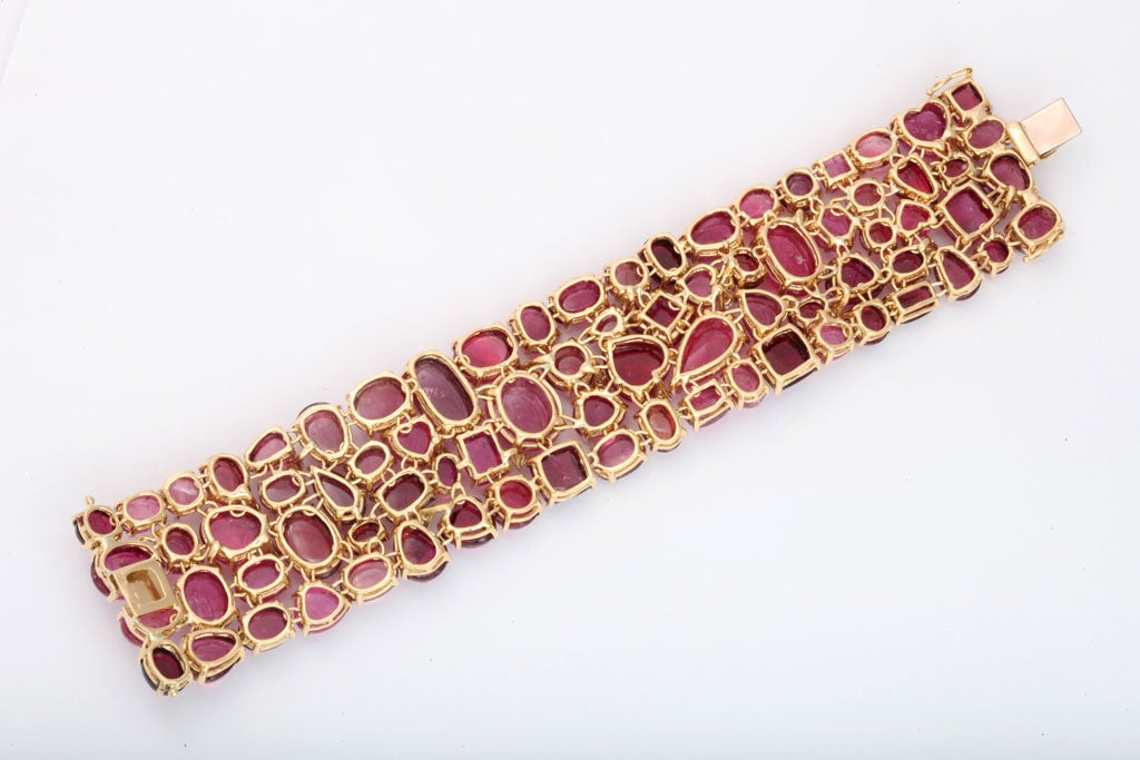 Tatiana M Designs - Nina 2mm Gold & Gem Bracelet - Pink Tourmaline main image 1