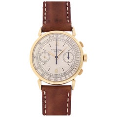 Vintage Patek Philippe Yellow Gold Oversized Chronograph Wristwatch with Unusual Lugs Ref 1579