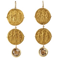 Byzantine Gold Coin Earrings