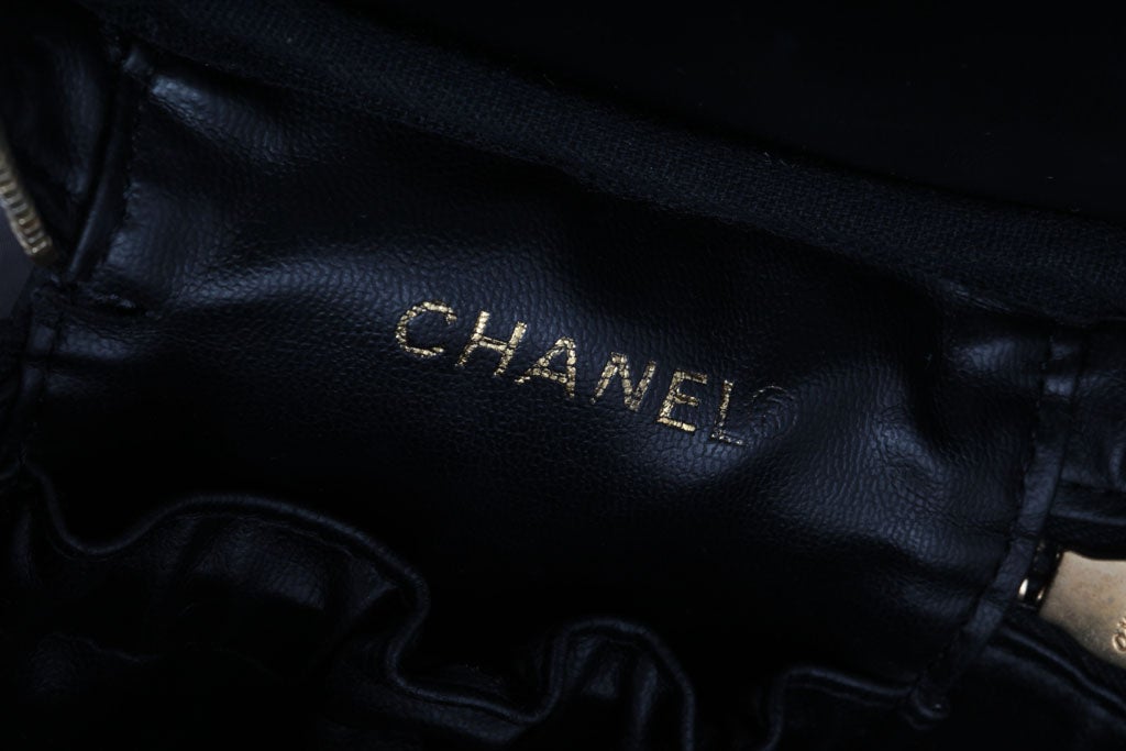Chanel Black Cavier Skin Vanity Bag In Excellent Condition In Chicago, IL