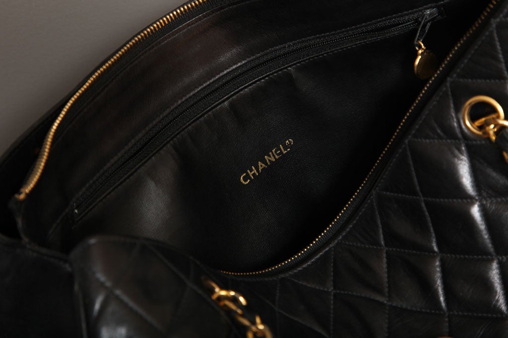 Chanel Black Tote Bag with Quilted Details 2