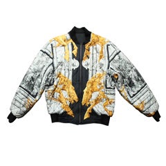 HERMES MEN'S REVERSIBLE SILK BOMBER JACKET