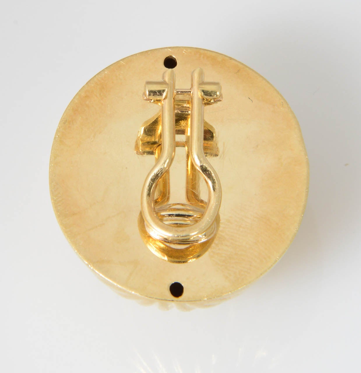 Elegant Ribbed Gold  Domed Ball Clip Earrings 4