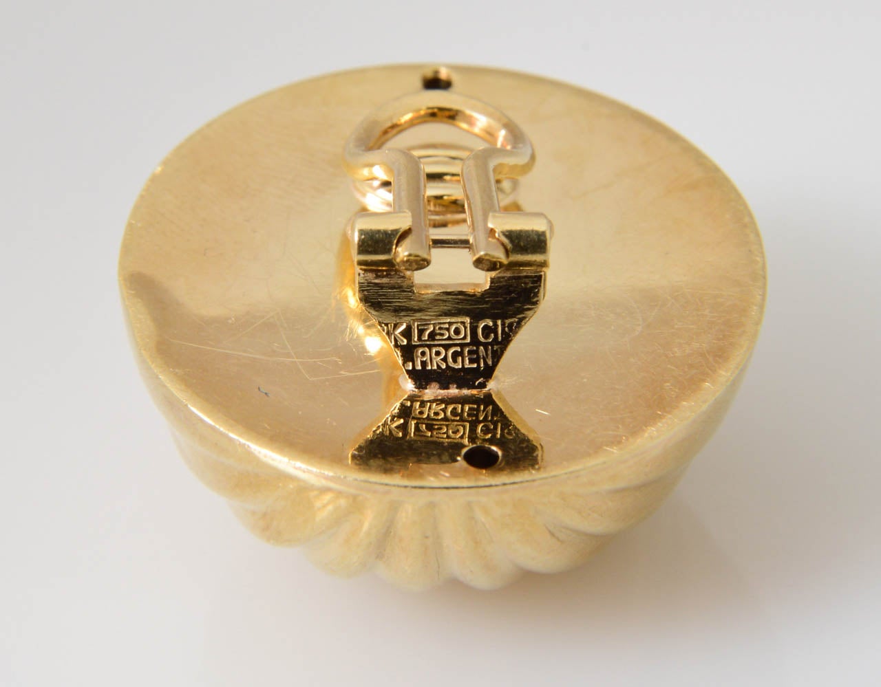 Elegant Ribbed Gold  Domed Ball Clip Earrings 5