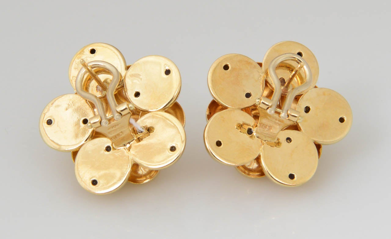 Women's Highly Stylized Gold Bubble Ball Earrings