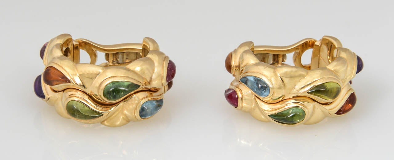 Women's CHOPARD Casmir Gold Earrings with Semiprecious Stones