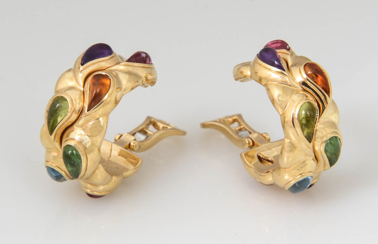 CHOPARD Casmir Gold Earrings with Semiprecious Stones 2