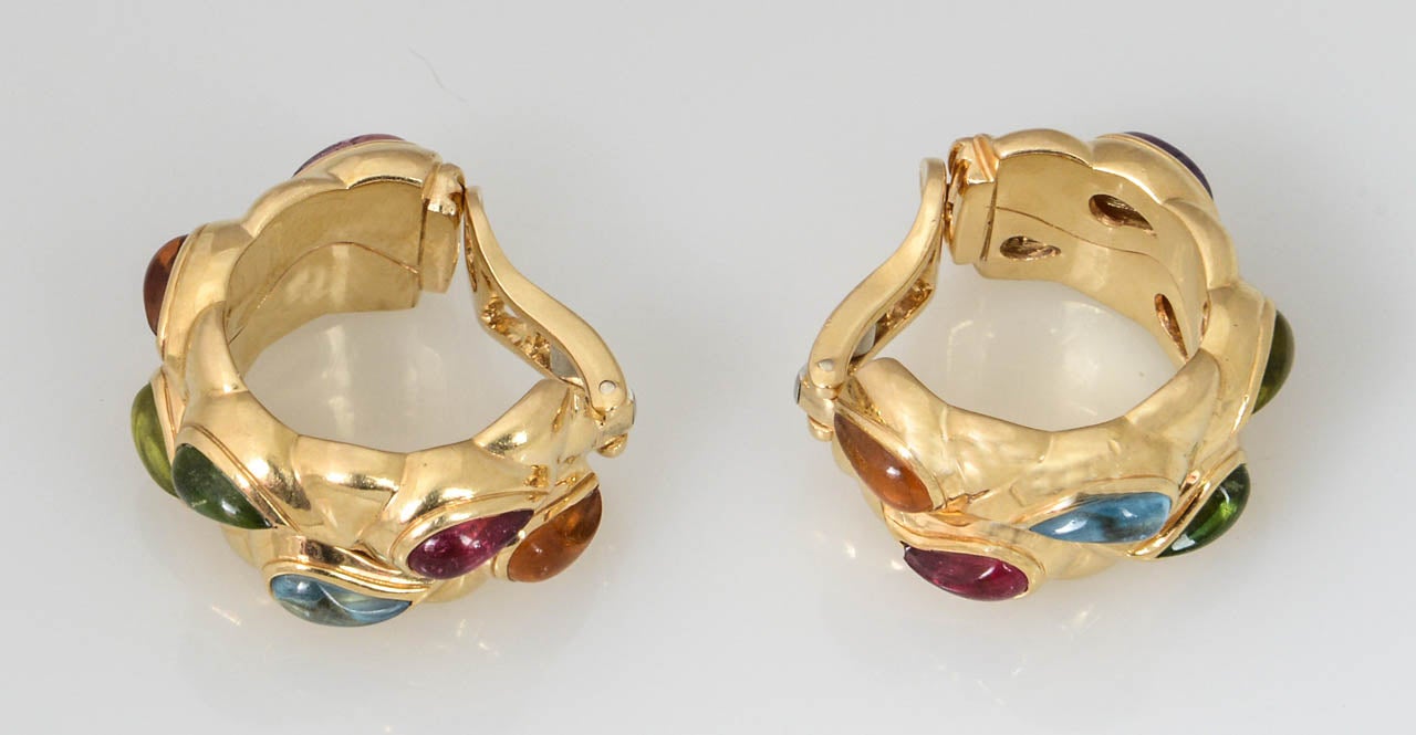 CHOPARD Casmir Gold Earrings with Semiprecious Stones at 1stdibs