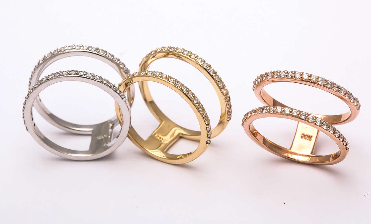 Multi Gold Bar Rings In New Condition For Sale In New York, NY