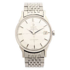 Retro Omega Stainless Steel Constellation Wristwatch with Date and Bracelet