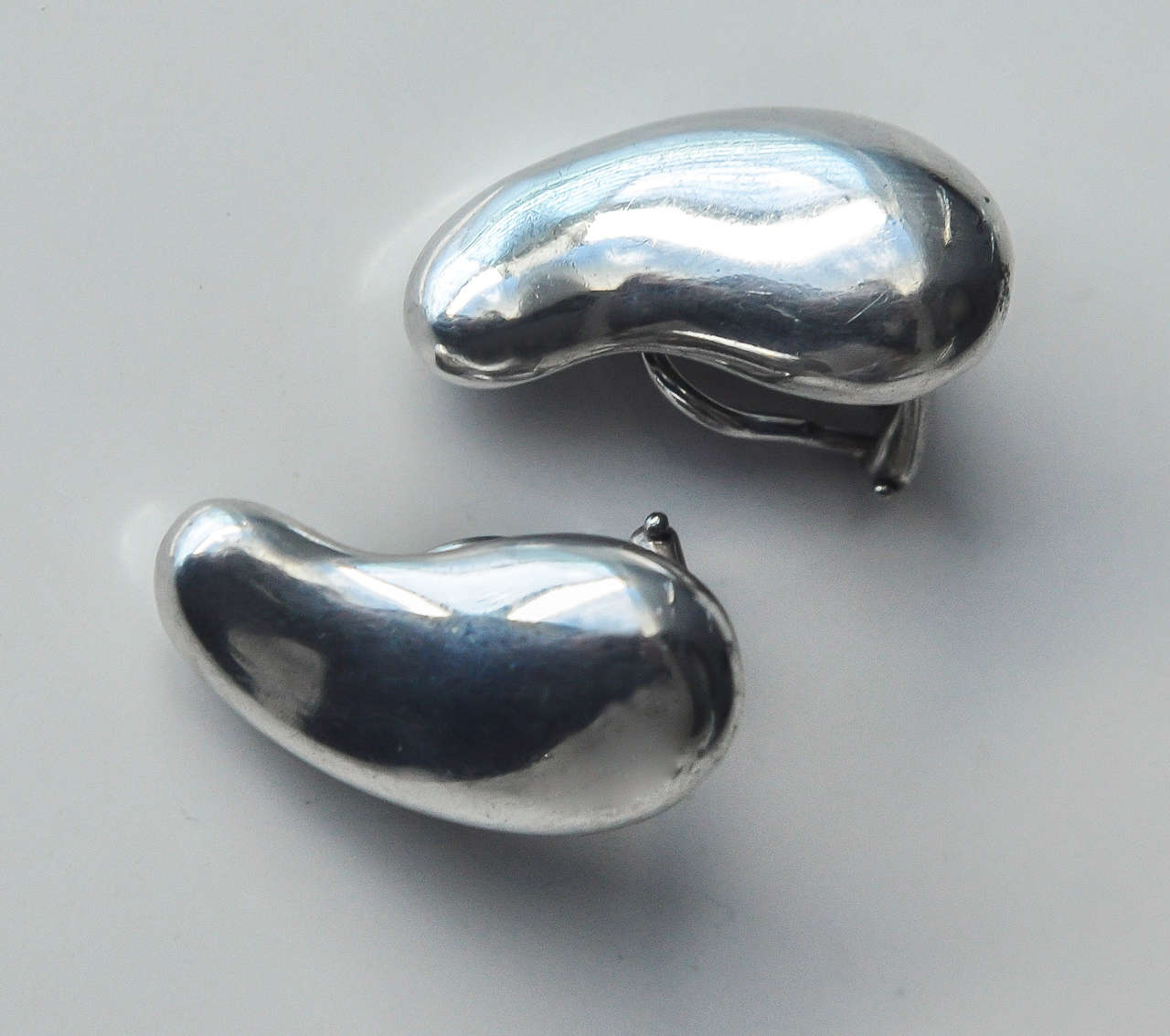 Tiffany & Co. Peretti Large Sterling Silver Bean Earrings 2