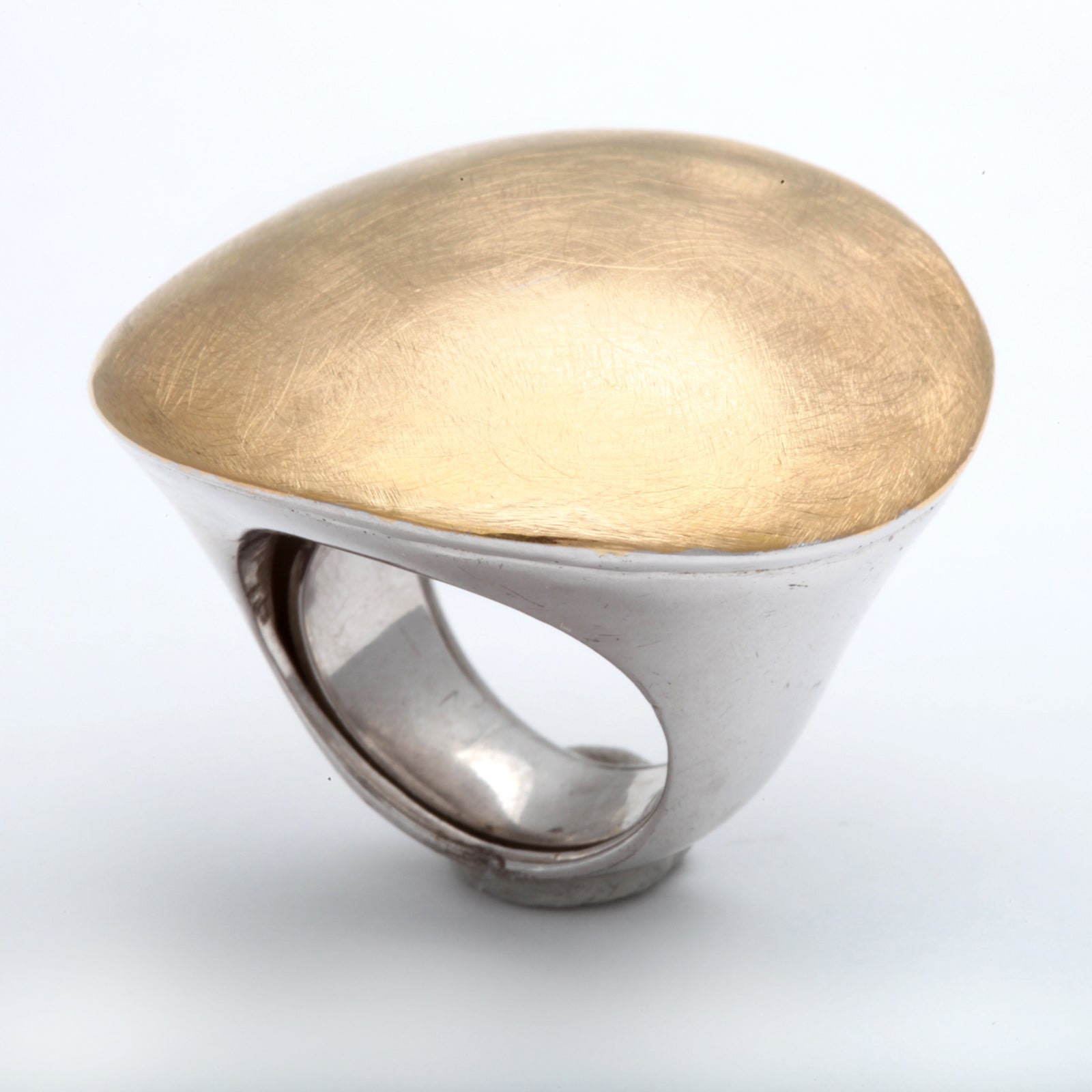 Pitti & Sisi bold ring crafted in sterling silver and gold.  Very fashionable!