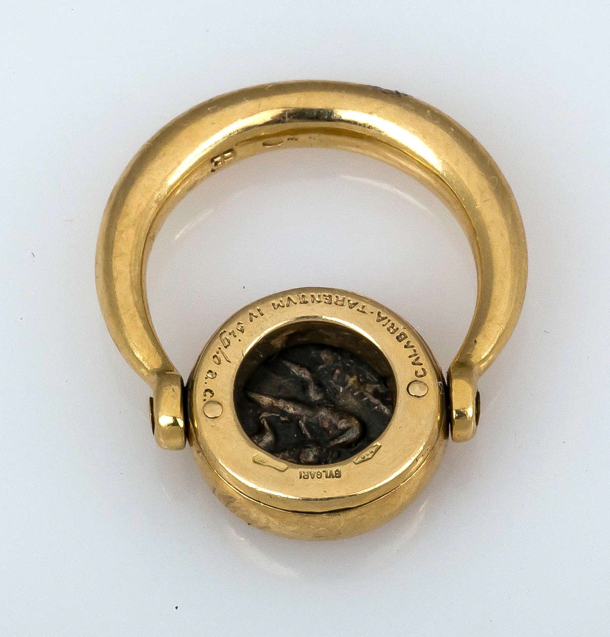 Bulgari Ancient Coin Flip Ring In Excellent Condition In St.amford, CT