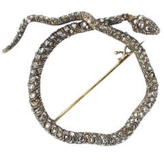 Antique Diamond Snake Brooch