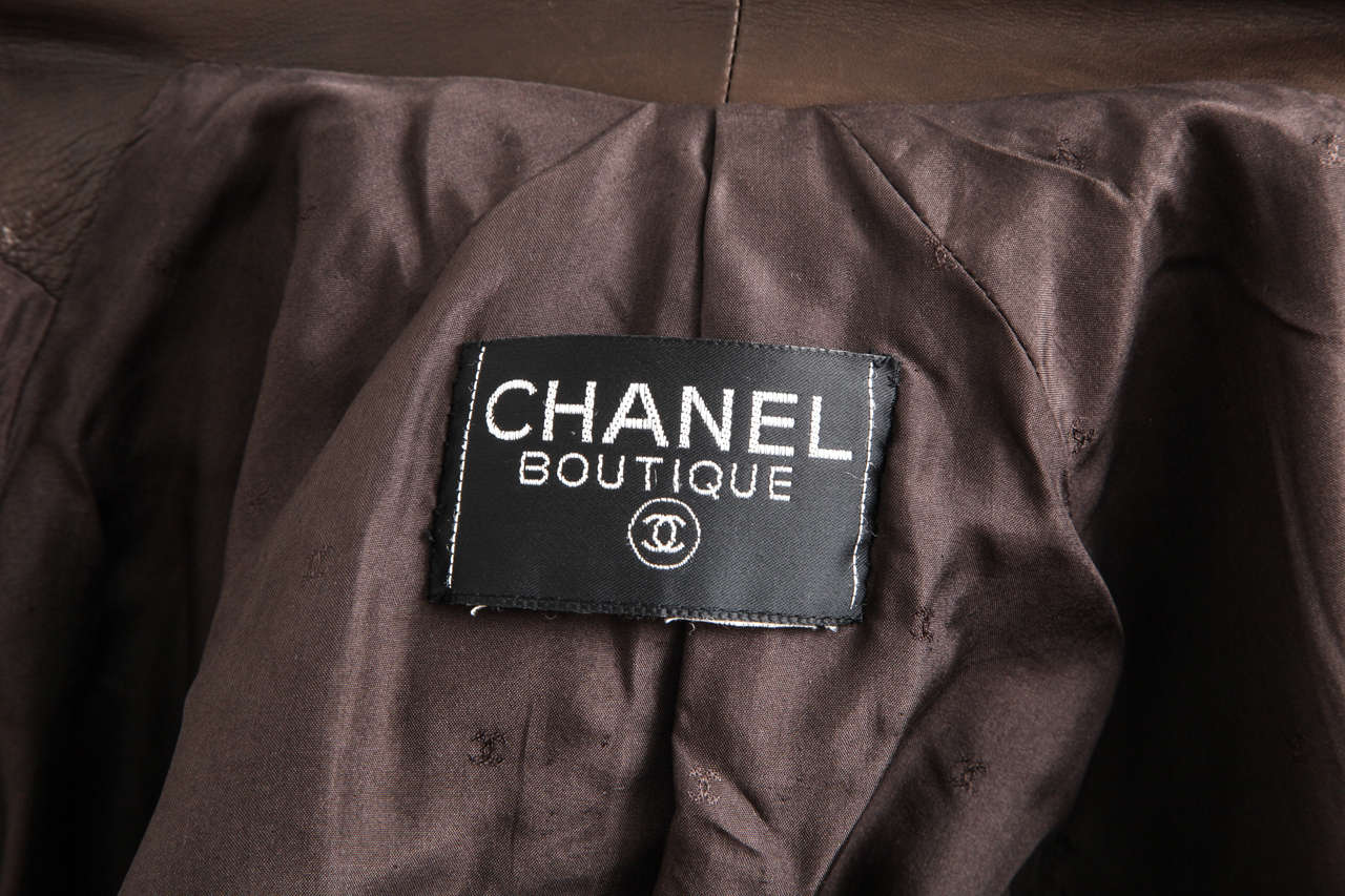 Chanel Leather Jacket with CC Buttons 4