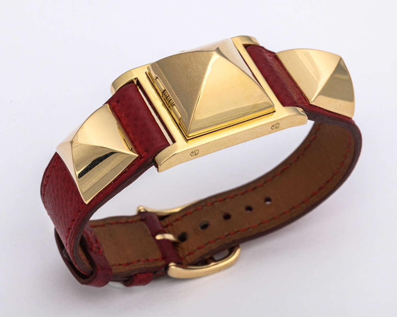 Hermes Medor Watch Red/Gold In Good Condition In Chicago, IL