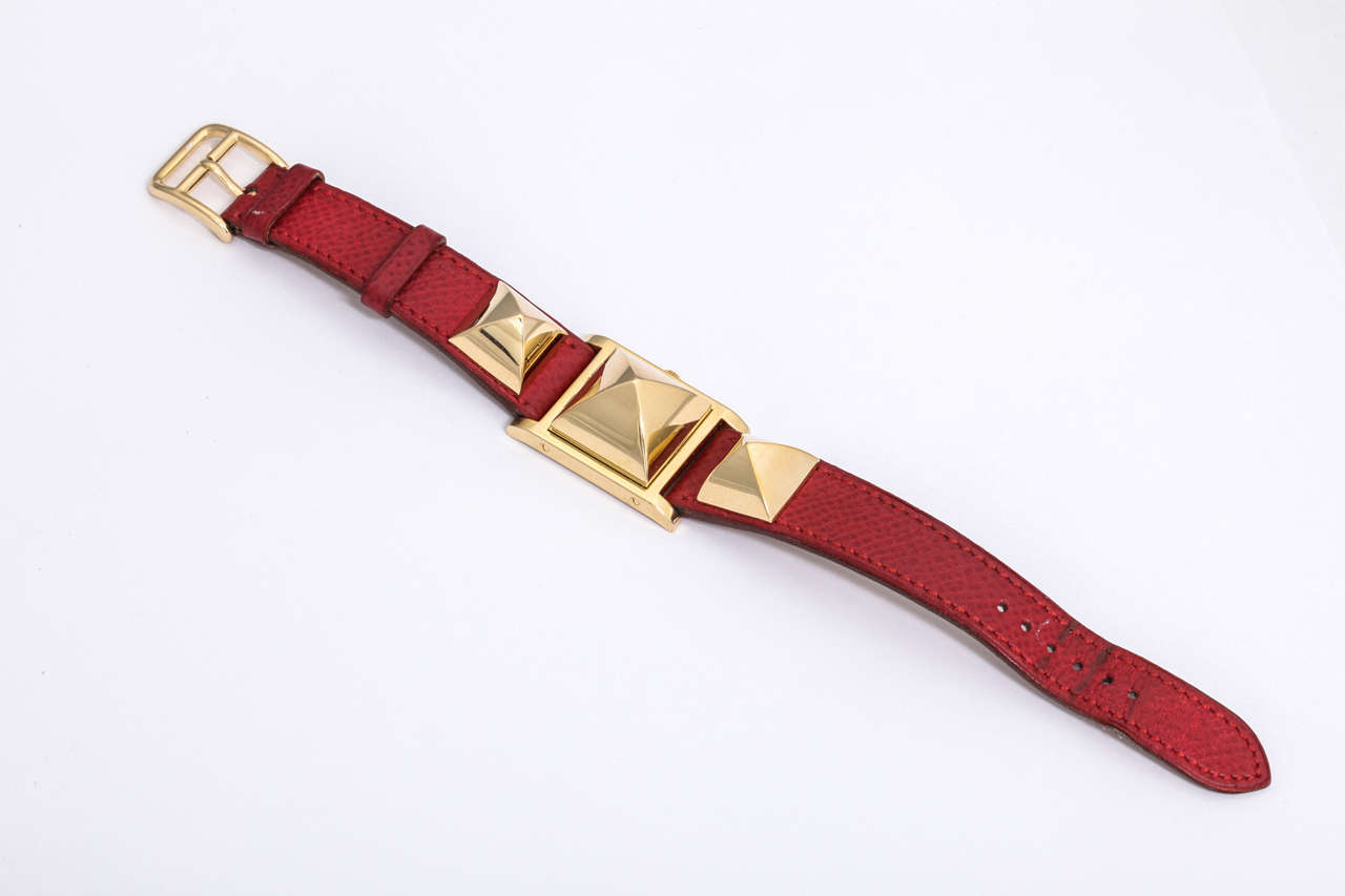 Hermes Medor Watch Red/Gold 1
