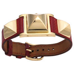 Hermes Medor Watch Red/Gold