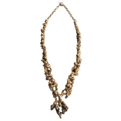 Sixties Gilt Bronze Nugget Necklace by Oriol Sunyer