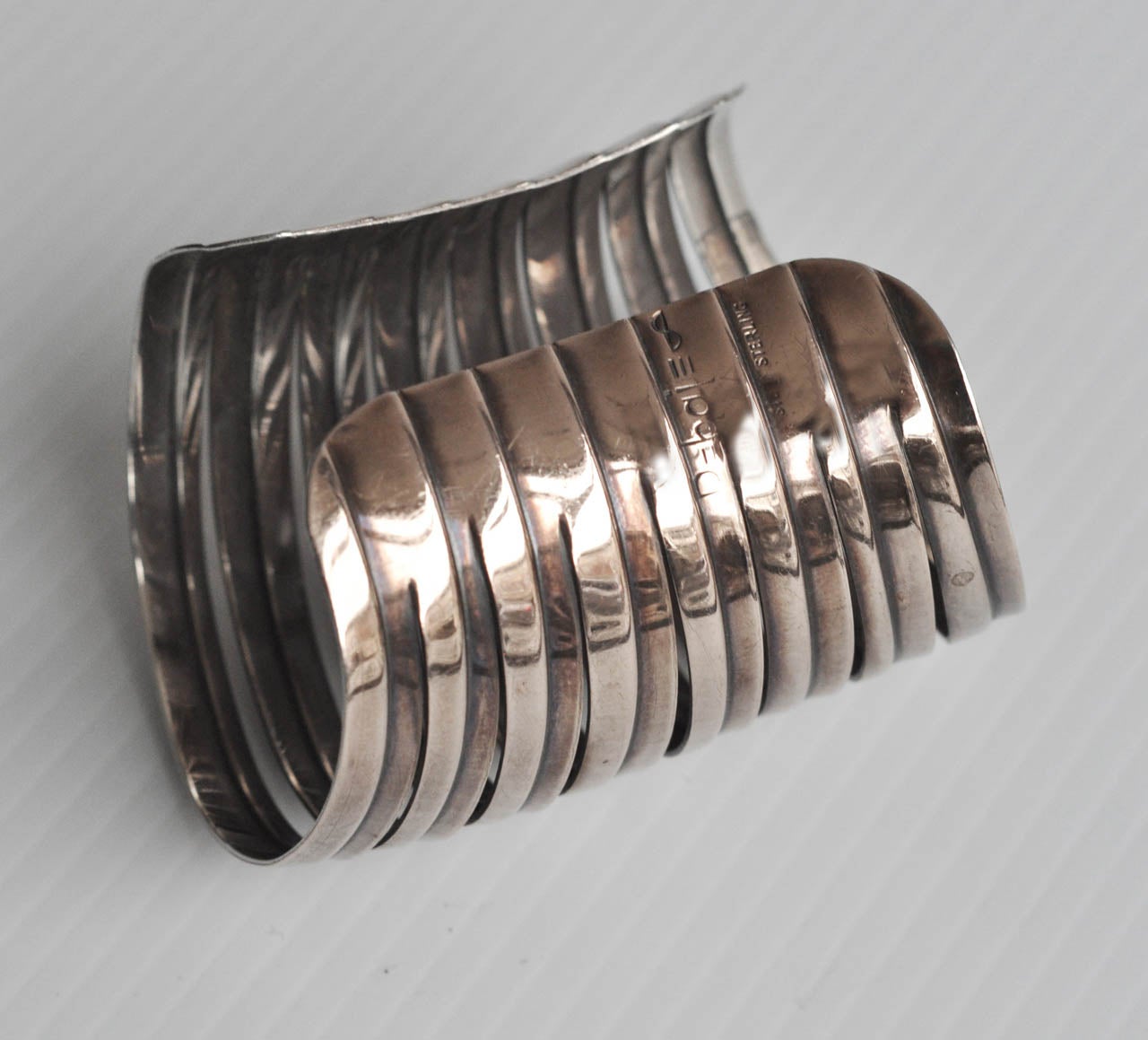 Rare Modernist Sterling Cuff Bracelet by Rebajes 2