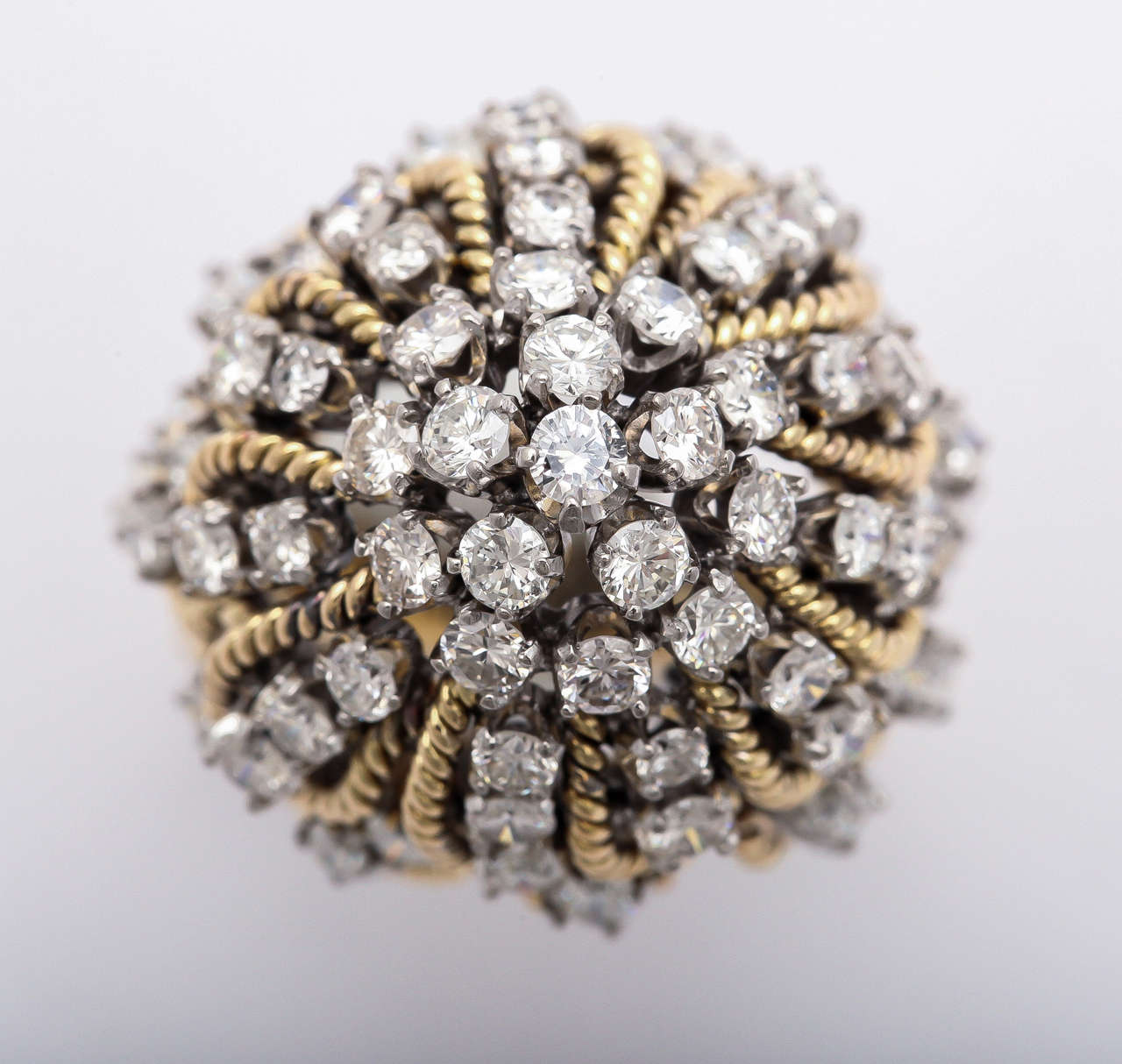 Frivolous Diamond Gold Dome Ring In Excellent Condition In New York, NY