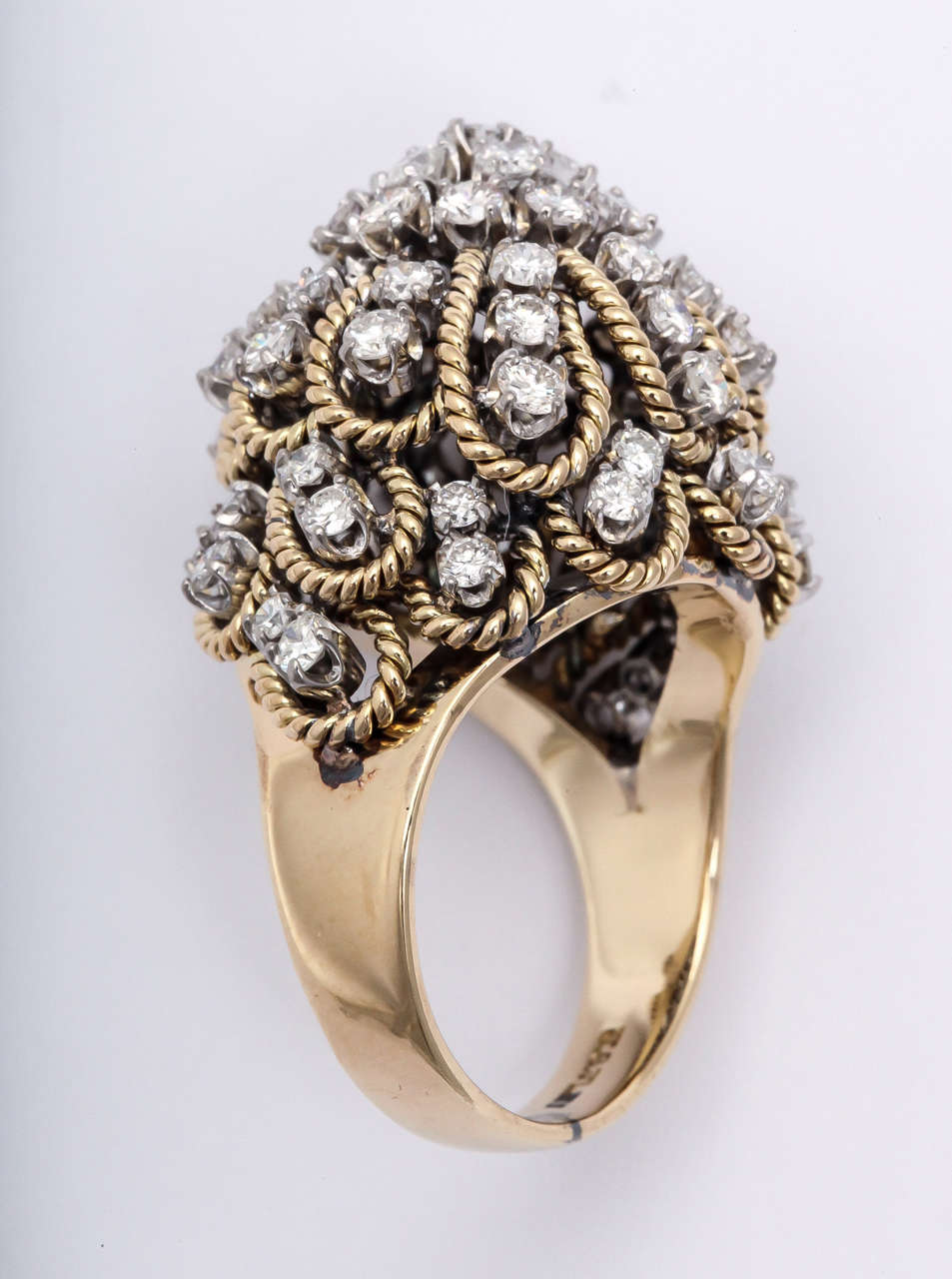 Women's Frivolous Diamond Gold Dome Ring