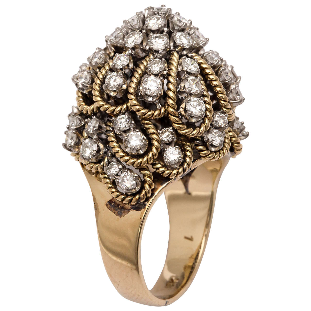 Frivolous Diamond Gold Dome Ring