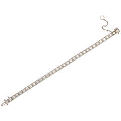 Vintage Straight Line Diamond Gold Bracelet