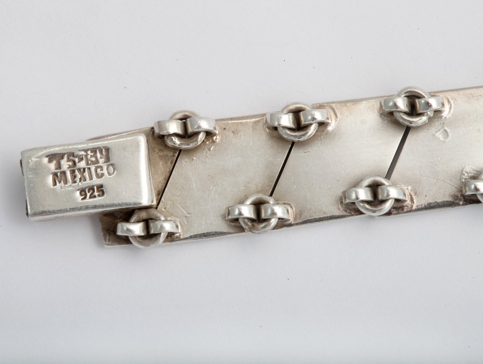 Sterling Silver Segmented Link Bracelet For Sale 1